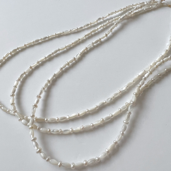 淡水真珠：pearl×shell necklace 4枚目の画像