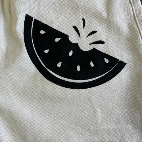 すいか柄 レディースワイドパンツ ロングパンツ フィッシャーマンズ