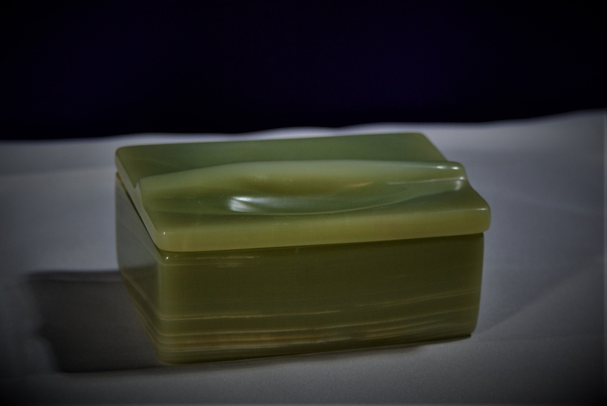 木箱蓋付き天然硯石と小筆未使用品