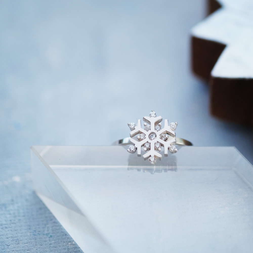 雪の結晶 リング シルバー925
