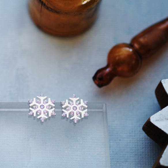 925銀雪花耳環 第3張的照片
