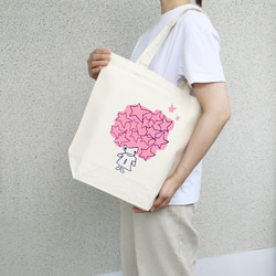 星の王女さま(ピンク)のキャンバストートバッグ／シルクスクリーンプリント 2枚目の画像