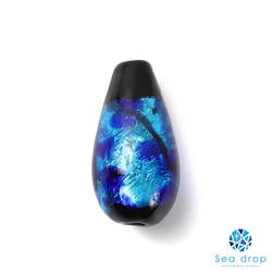 Sea drop ホタルガラス ブルー しずく 粒売り 15mm×8mm ビーズ 蓄光 とんぼ玉 [125btt] 1枚目の画像