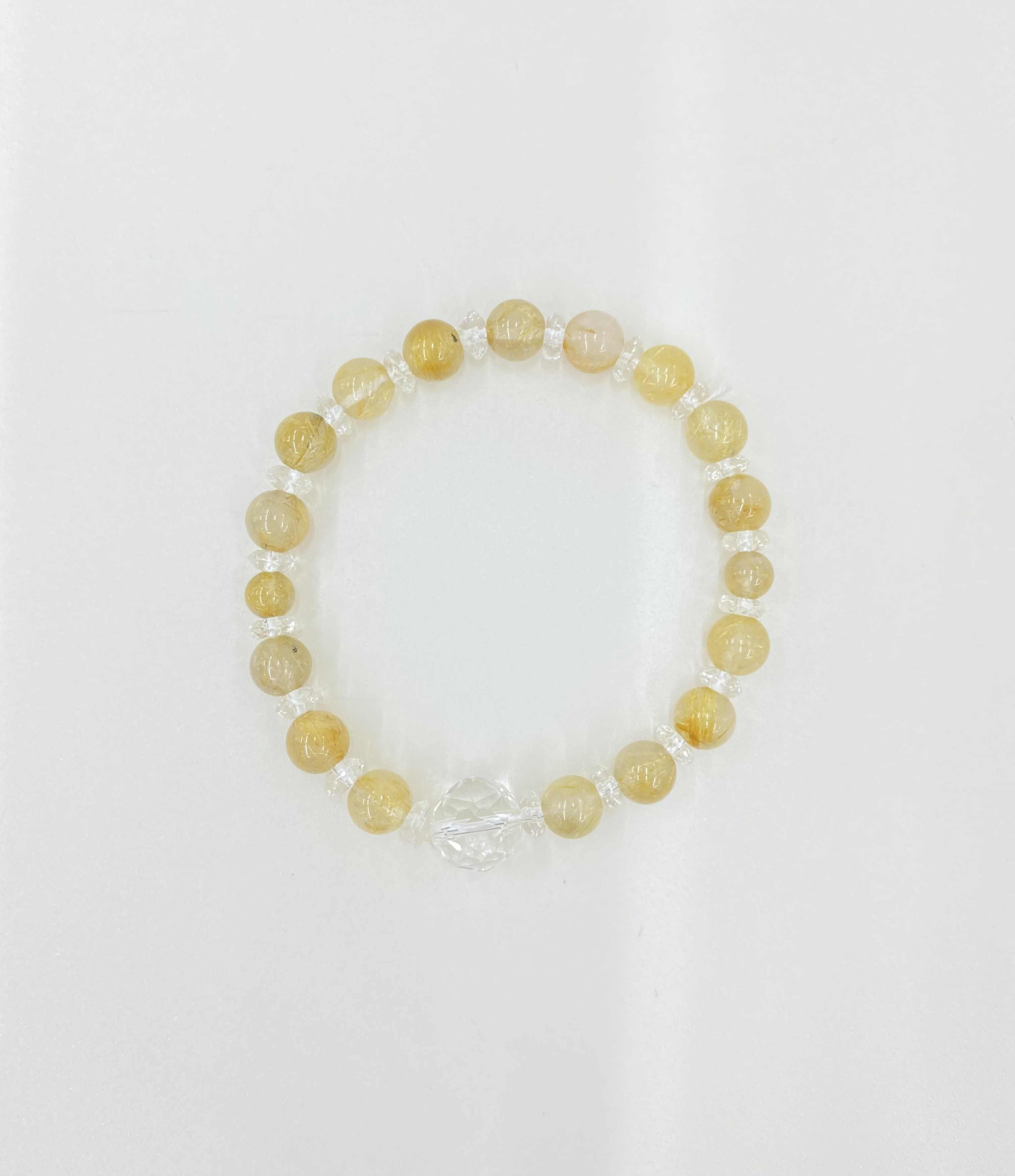 ☆高品質天然石☆水晶&ルチルクォーツ☆パワー★ストーンブレスレット