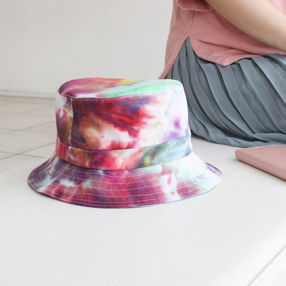 [S/M/L] TIE-DYE BUCKET HAT 織物染色紮染漁夫帽 [定制] 第5張的照片