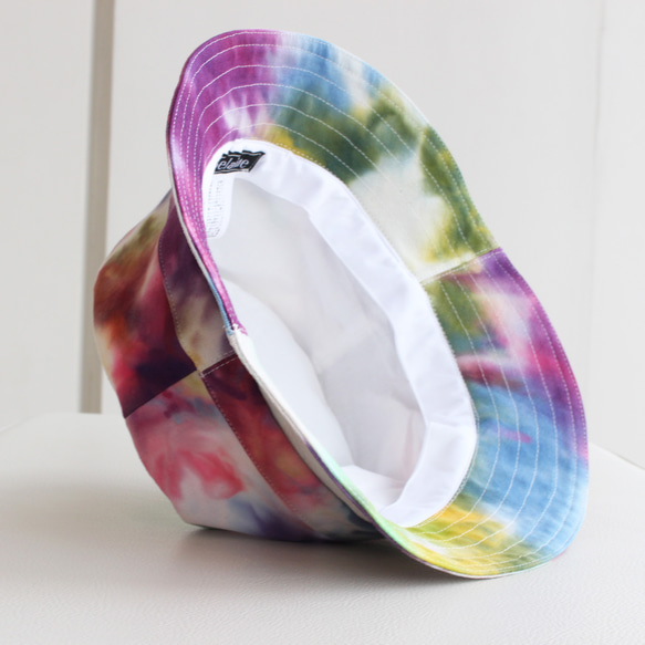 【S・M・L】TIE-DYE BUCKET HAT　生地から染めたタイダイのバケットハット【受注制作】 6枚目の画像