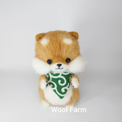 バンダナ柴犬　～Wool Farm～　羊毛フェルト 1枚目の画像