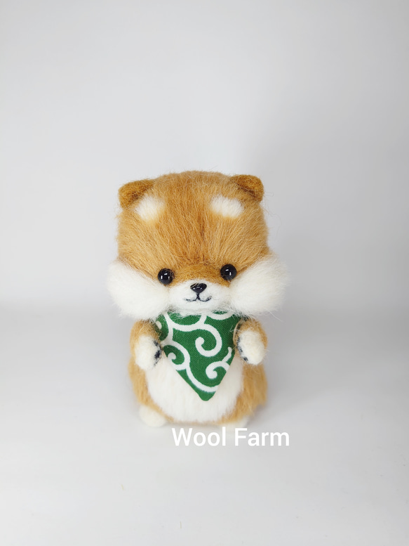 バンダナ柴犬　～Wool Farm～　羊毛フェルト 1枚目の画像