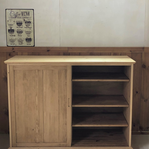 引き戸下駄箱 ハンドメイド 無垢材下駄箱 シューズラック ナチュラル