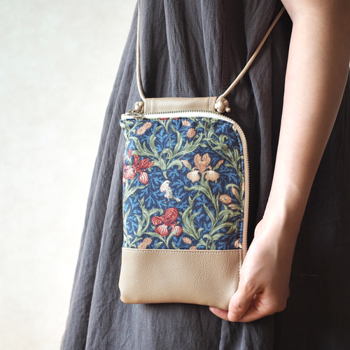 ウィリアムモリスの上品なスマホショルダー全3柄/ウォレットショルダー