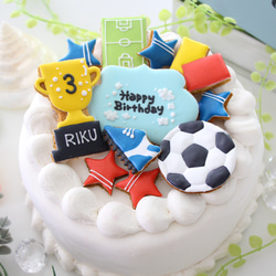 【アイシングクッキー】　サッカー　サッカー部　誕生日　プレゼント　スパイク　トロフィー 1枚目の画像