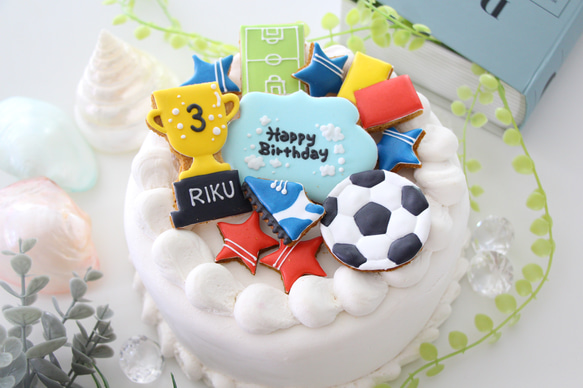 【アイシングクッキー】　サッカー　サッカー部　誕生日　プレゼント　スパイク　トロフィー 1枚目の画像