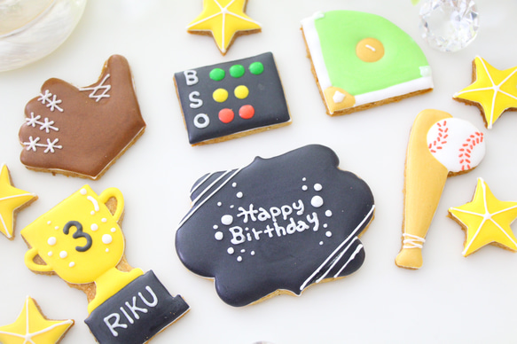 野球　【アイシングクッキー】　オーダー　部活　引退　お祝い　プレゼント　誕生日 5枚目の画像