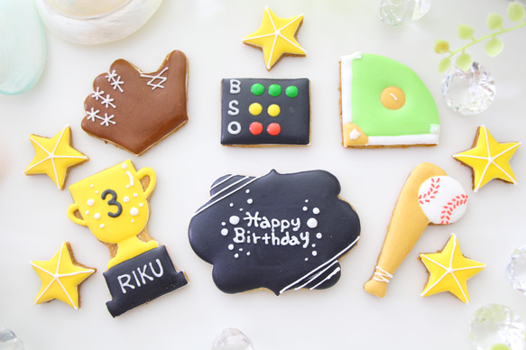 野球　【アイシングクッキー】　オーダー　部活　引退　お祝い　プレゼント　誕生日 3枚目の画像