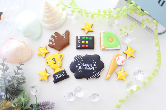 野球　【アイシングクッキー】　オーダー　部活　引退　お祝い　プレゼント　誕生日 2枚目の画像