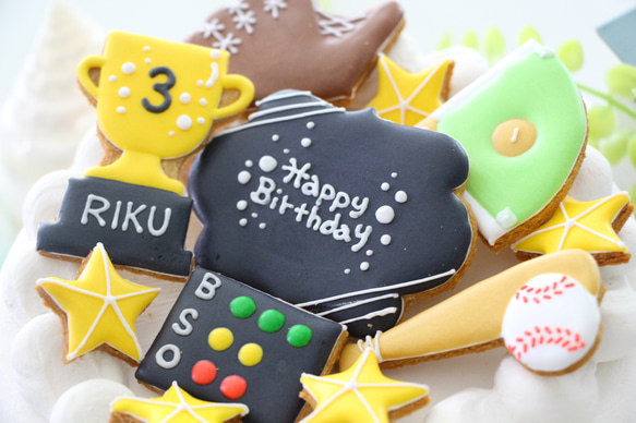野球　【アイシングクッキー】　オーダー　部活　引退　お祝い　プレゼント　誕生日 4枚目の画像