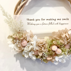 壁飾り　ギフト　贈り物　お祝い　お花　フラワーリース　リース　フラワーインテリア　プリザーブドフラワー 2枚目の画像