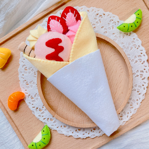 フェルトままごと クレープ屋さん ぬいぐるみ m.handmade 通販