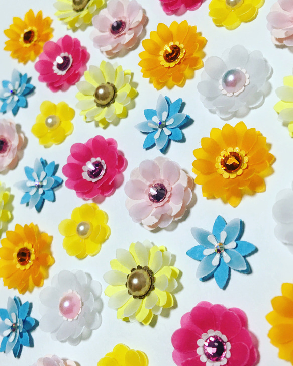 ✿送料無料✿クラフトパンチ✿立体お花シール✿35枚✿ラプンツェル風の