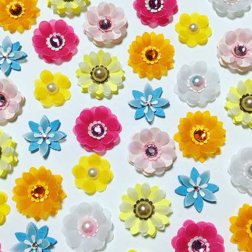 ✿送料無料✿クラフトパンチ✿立体お花シール✿35枚✿ラプンツェル風の