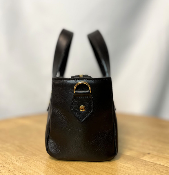 レザーショルダー ・ トート　＜star tote / black＞ 6枚目の画像