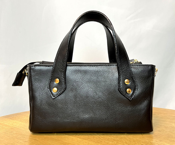 レザーショルダー ・ トート　＜star tote / black＞ 2枚目の画像