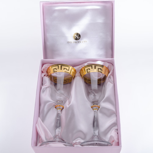 7C20③】ボヘミアクリスタル ペアグラス