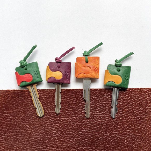縫わずに作れる！さつま芋な革のキーカバー #手作りキット #道具なしで簡単に作れます。 4枚目の画像