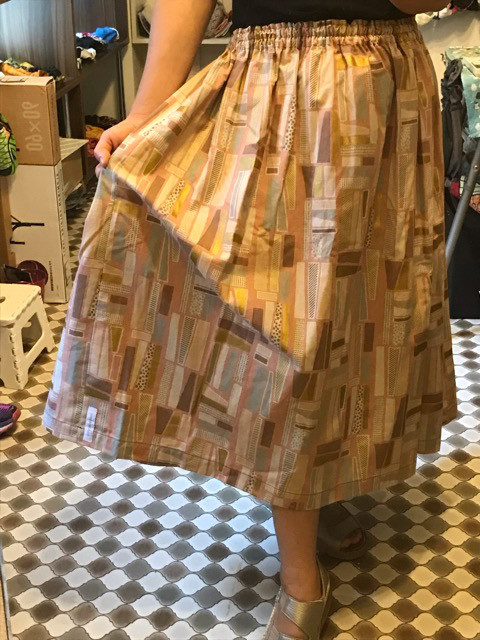 北欧スカート　ふんわりスカート　大人スカート　ギャザースカート