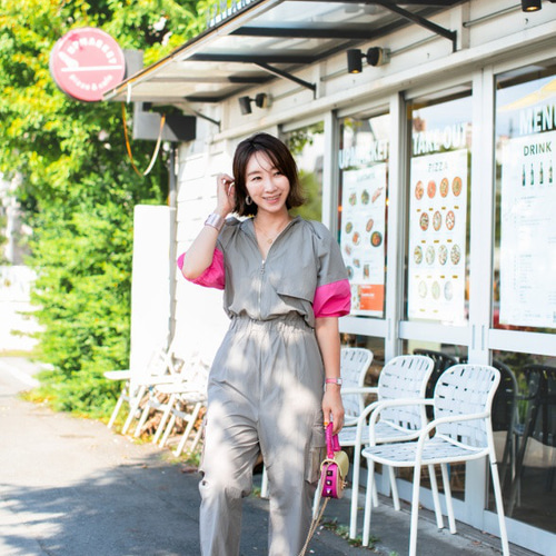 room306contemporary ベアオールインワンベージュ Ｓ SALE 】30％OFFバイカラーオールインワン(ベージュ×ブラック
