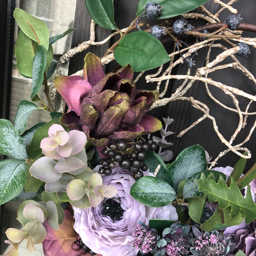 のんのん♡カーネーション♡パステル紫ローズ♡フラワーリース 13d540d6e8c7ea5e1aab3afa65ccb8