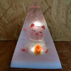 招き猫　エポキシ樹脂にて作成　スケルトンナイトランプ 14枚目の画像