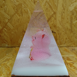 招き猫　エポキシ樹脂にて作成　スケルトンナイトランプ 2枚目の画像
