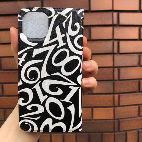 スワロフスキー ハイクオリティー iPhoneケース ブラック数字