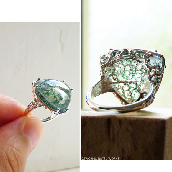 モス アゲート リング / Moss Agate Ring 三 3枚目の画像