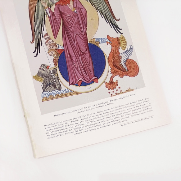 書籍用絵画 黙示録の女性 ヘルダー大百科事典 図版 ヴィンテージペーパー 1956-9 3枚目の画像