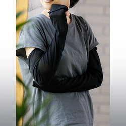 雜誌精選免運費【手襪亞麻半長】臂套/炭黑/UV套 第11張的照片