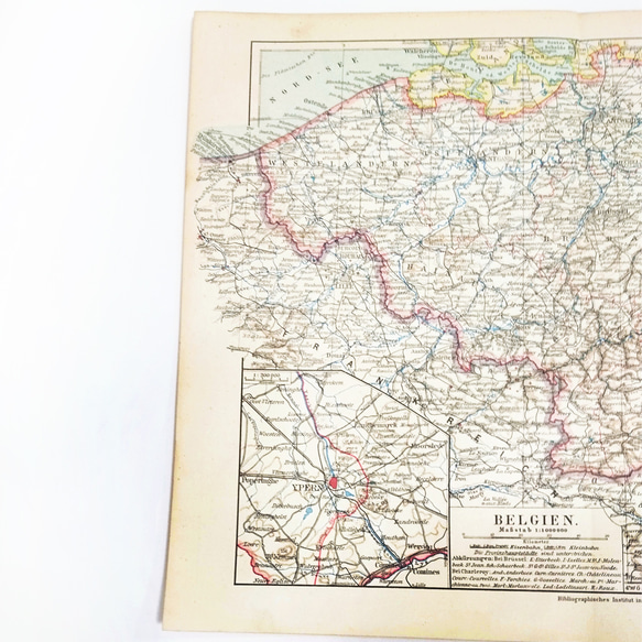 アルジェリア モロッコとチュニス アンティークマップ 古地図 ビンテージ マイヤー百科事典 地図 図版 1957-82 2枚目の画像