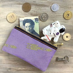 畳縁　火箭　硬幣錢包　名片夾　日式　宇宙　淡紫色 第2張的照片