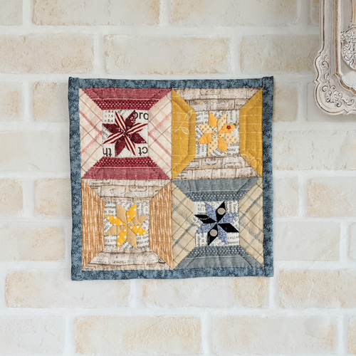 鉄坊 パッチワークキルト タペストリー〈光の調和〉 鉄坊 パッチワーク