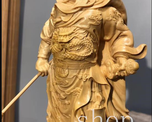 MD302【極上の木彫】まれ!珍品!三国志関羽/武財神/仏像木彫/黄楊木実木