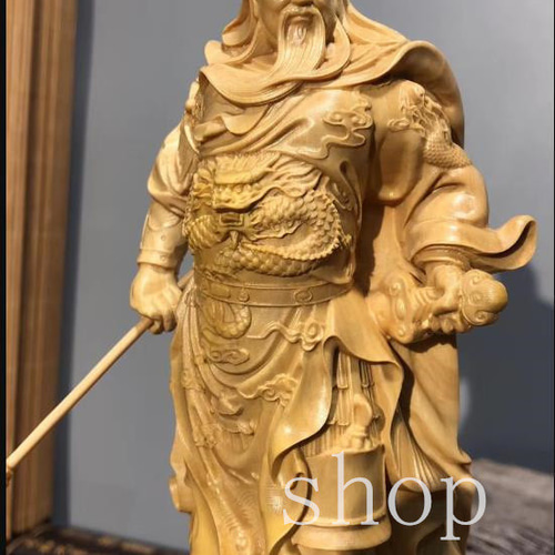MD302【極上の木彫】まれ!珍品!三国志関羽/武財神/仏像木彫/黄楊木実木