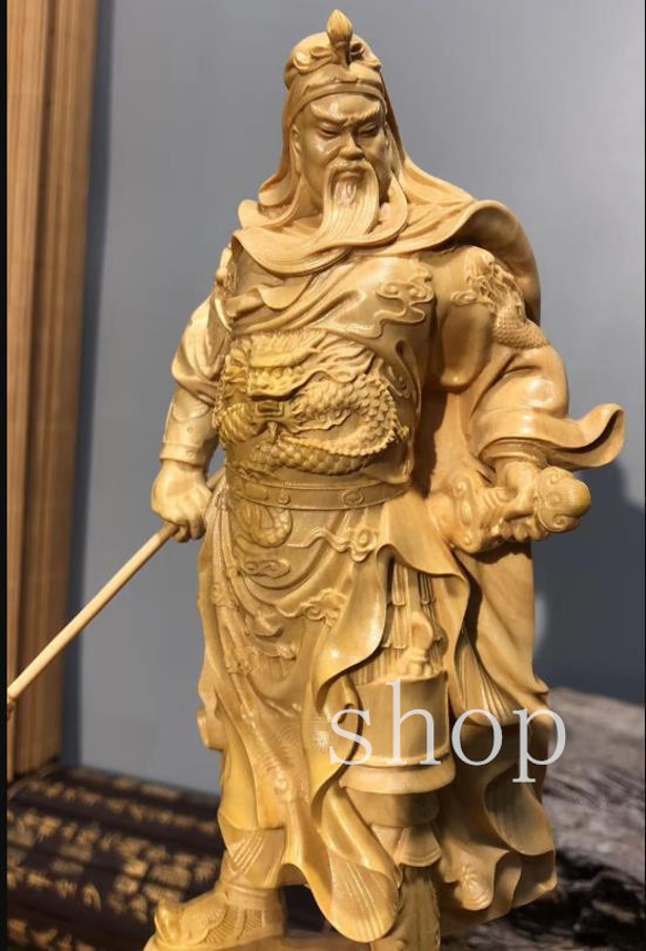 MD302【極上の木彫】まれ!珍品!三国志関羽/武財神/仏像木彫/黄楊木実木