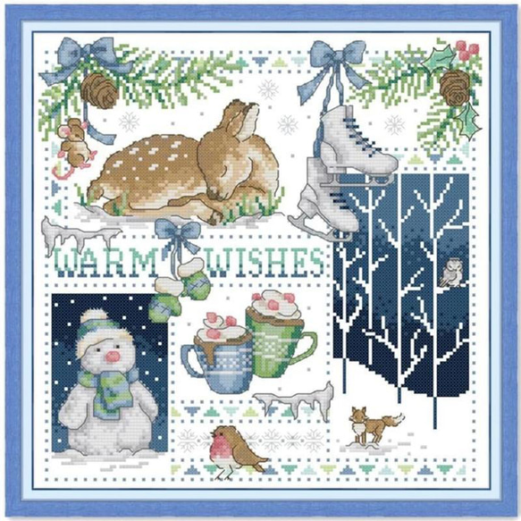 【送料無料】★WARM WISHES 14ct★クロスステッチ刺繍キット 1枚目の画像