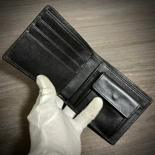 幻の素材】スタースティングレイ 梅花皮 スティングレイ 折財布 青