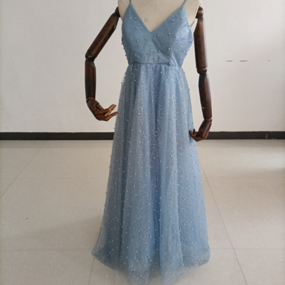 可愛い    カラードレス　ウエディングドレス： ファスナー  キャミソール　エレガント 結婚式/披露宴 2枚目の画像
