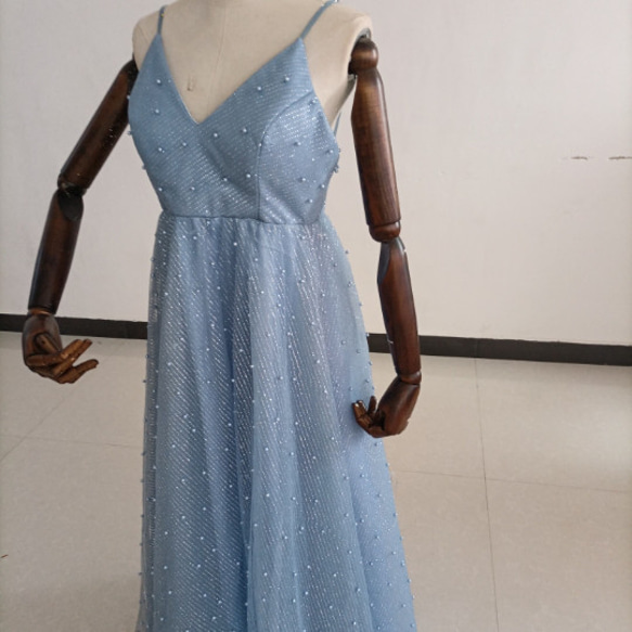 可愛い    カラードレス　ウエディングドレス： ファスナー  キャミソール　エレガント 結婚式/披露宴 5枚目の画像