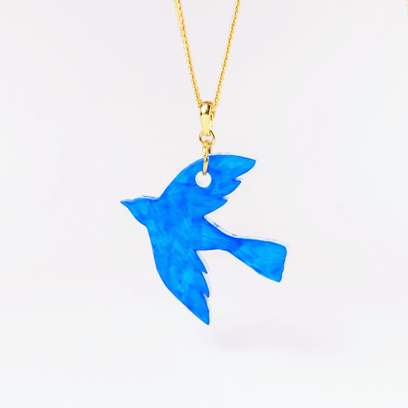 Creema限定 幸せの青い鳥 ペンダント（ゴールド・シルバー金具の選択可） 3枚目の画像