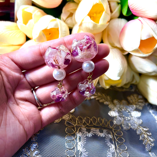【2712】ぐで猫 アクセサリー ピアス 天然石 ハンドメイド レジン ニャンコ 2712】ぐで猫 アクセサリー ピアス 天然石 ハンドメイド レジン