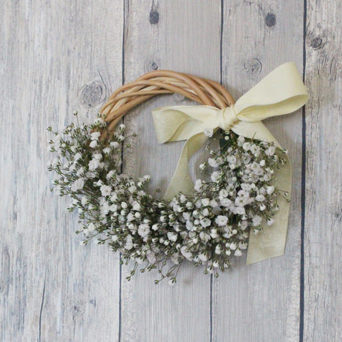 1.かすみ草ハーフリース かすみ草のハーフリース リース MILLE FLEUR 通販 13324237